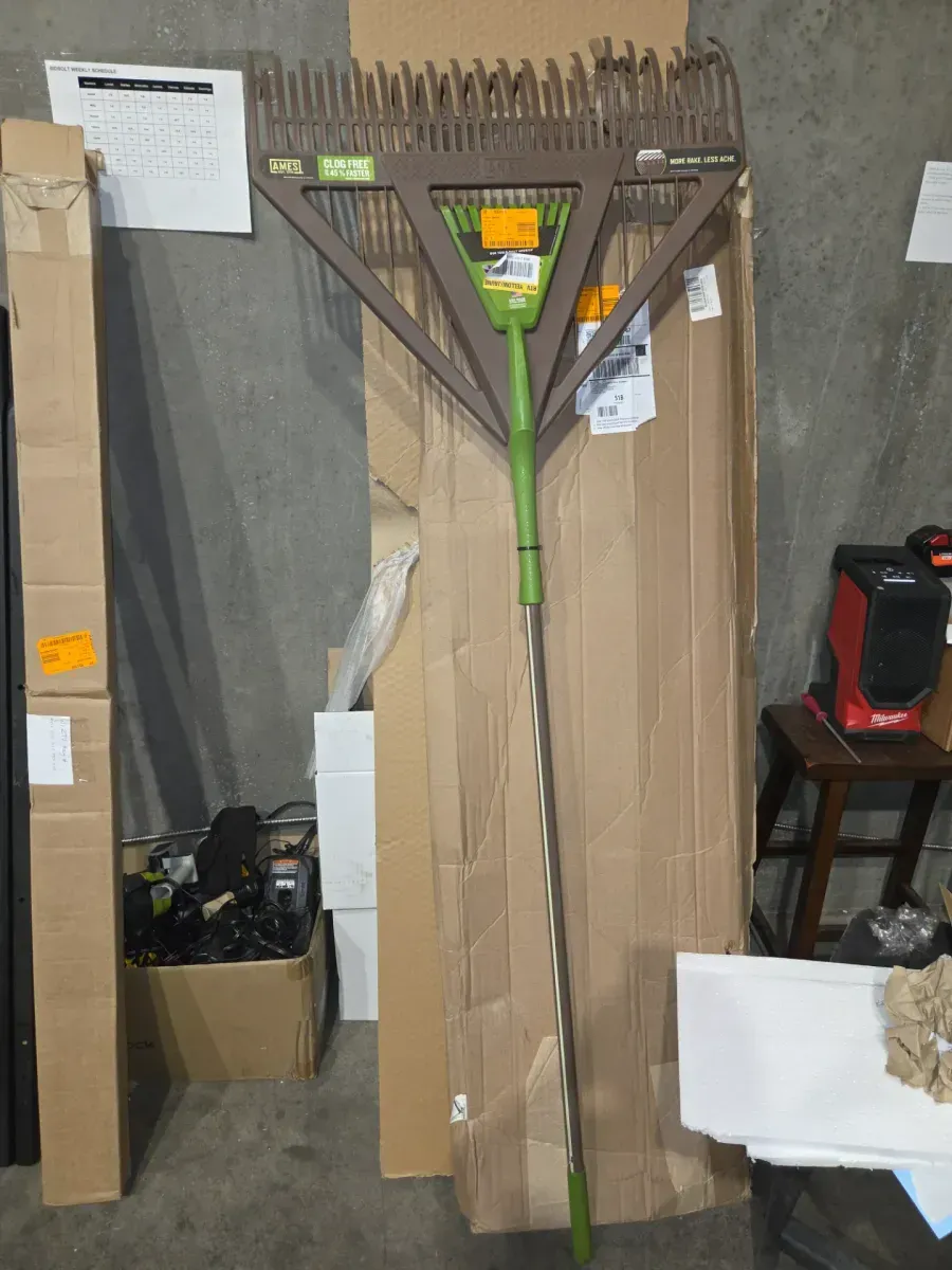 54 in. 22-Tine Hardwood/Steel Handle Steel Leaf Rake - image 1