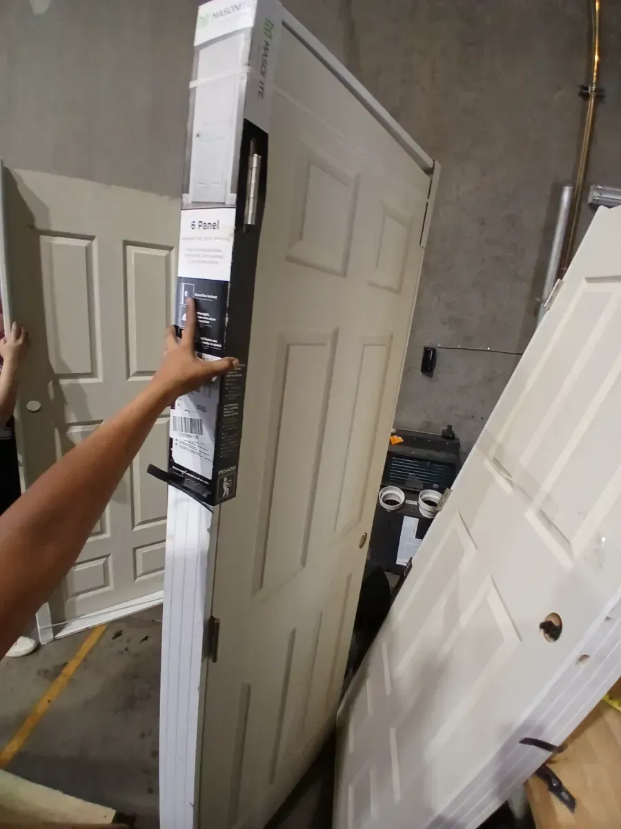 *** With frame ***  Masonite 30 in. x 80 in. 6 Panel Right-Handed Primed Composite Hollow Core Single Prehung Interior Door 4-9/16 in. Flat Jamb - image 4