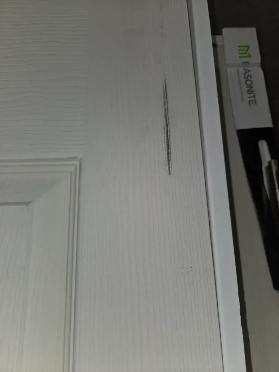 *** with frame ***Masonite 30 in. x 80 in. 6 Panel Left-Handed Primed Composite Hollow Core Single Prehung Interior Door 4-9/16 in. Flat Jamb - image 4