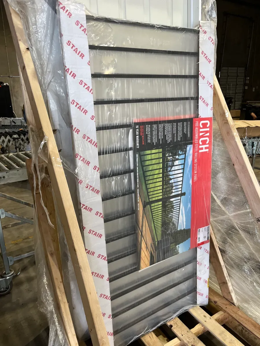 Cinch 6ft. x 34Satin Black Steel Level Rail Panel with Square Baluster - image 3