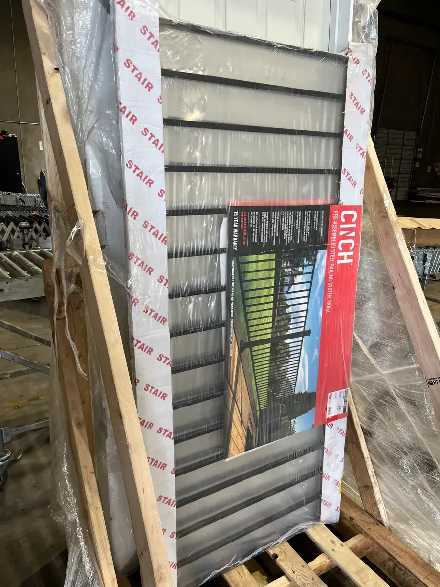 Cinch 6ft. x 34Satin Black Steel Level Rail Panel with Square Baluster - image 3