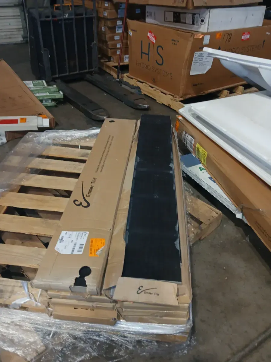 *** Pallet of 8 case (81.44 sq. ft./Case)Yakedo Black 7.76 in. x 46.89 in. Matte Porcelain Wood Look Floor and Wall Tile (10.18 sq. ft./Case) - image 3