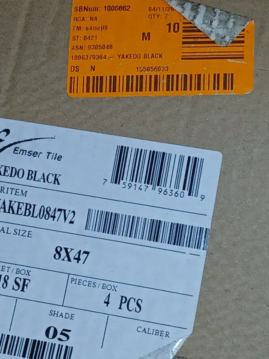 *** Pallet of 8 case (81.44 sq. ft./Case)Yakedo Black 7.76 in. x 46.89 in. Matte Porcelain Wood Look Floor and Wall Tile (10.18 sq. ft./Case) - image 4