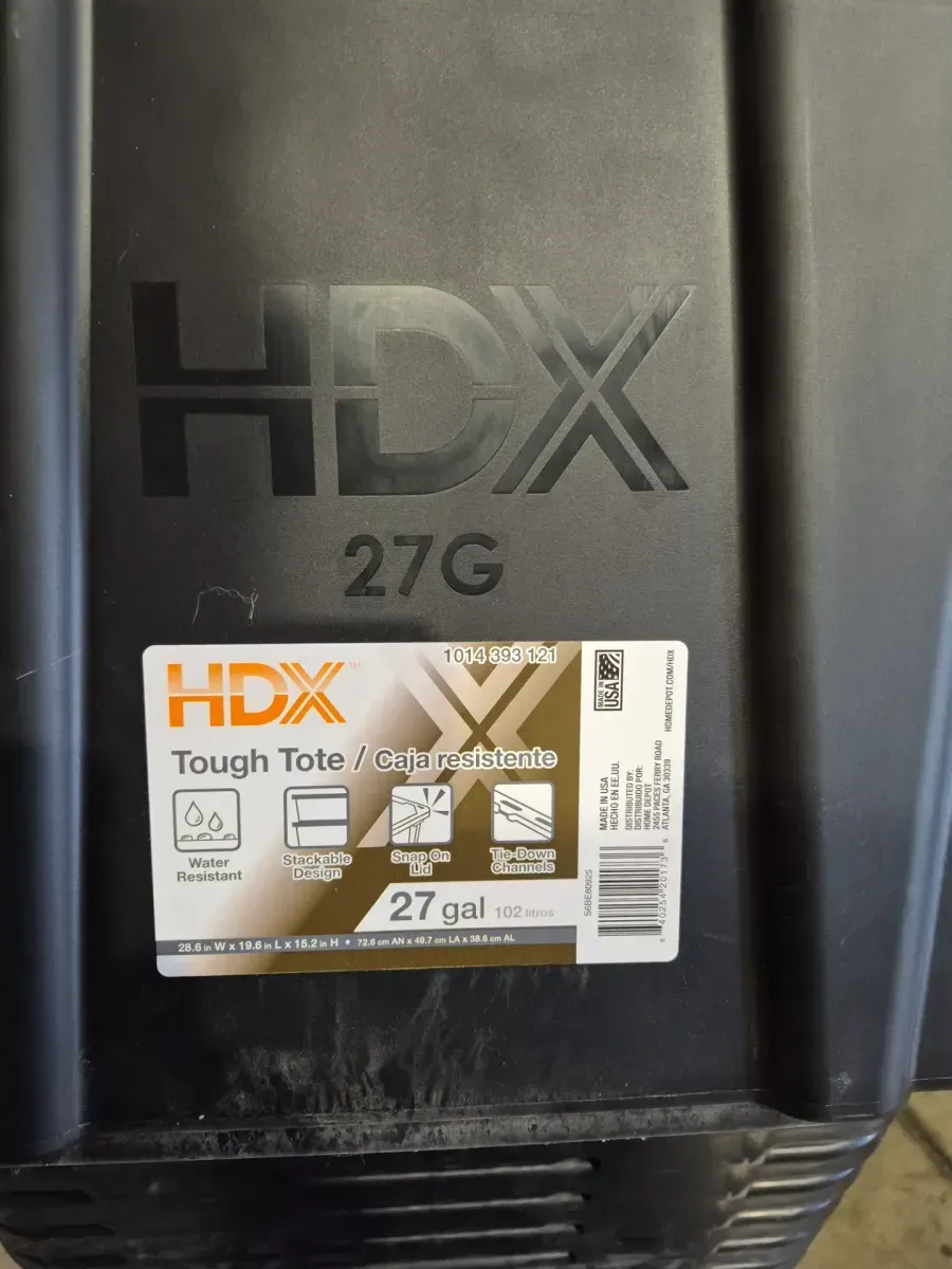 ( Pack of 10 ) HDX 27 Gal. Tough Storage Tote in Black and Yellow - image 1