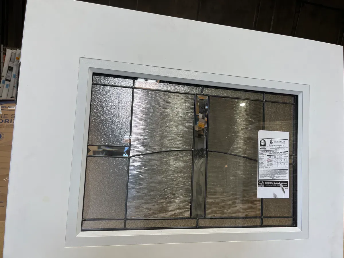 *** The door design is different ***36 in. x 80 in. Golden Gate Craftsman Right-Hand Inswing Primed Smooth Fiberglass Prehung Front Door No Brickmold - image 2