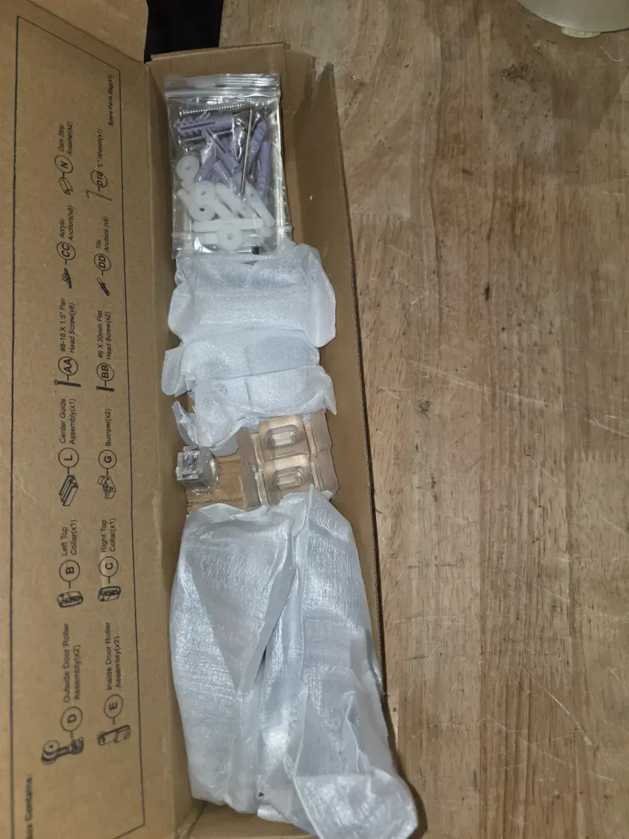 Flannigan 48 in.to 60 in. W x 3.75 in. D Contemporary Frameless Sliding Shower/ Tub Hardware Assembly Kit in Chrome - image 4