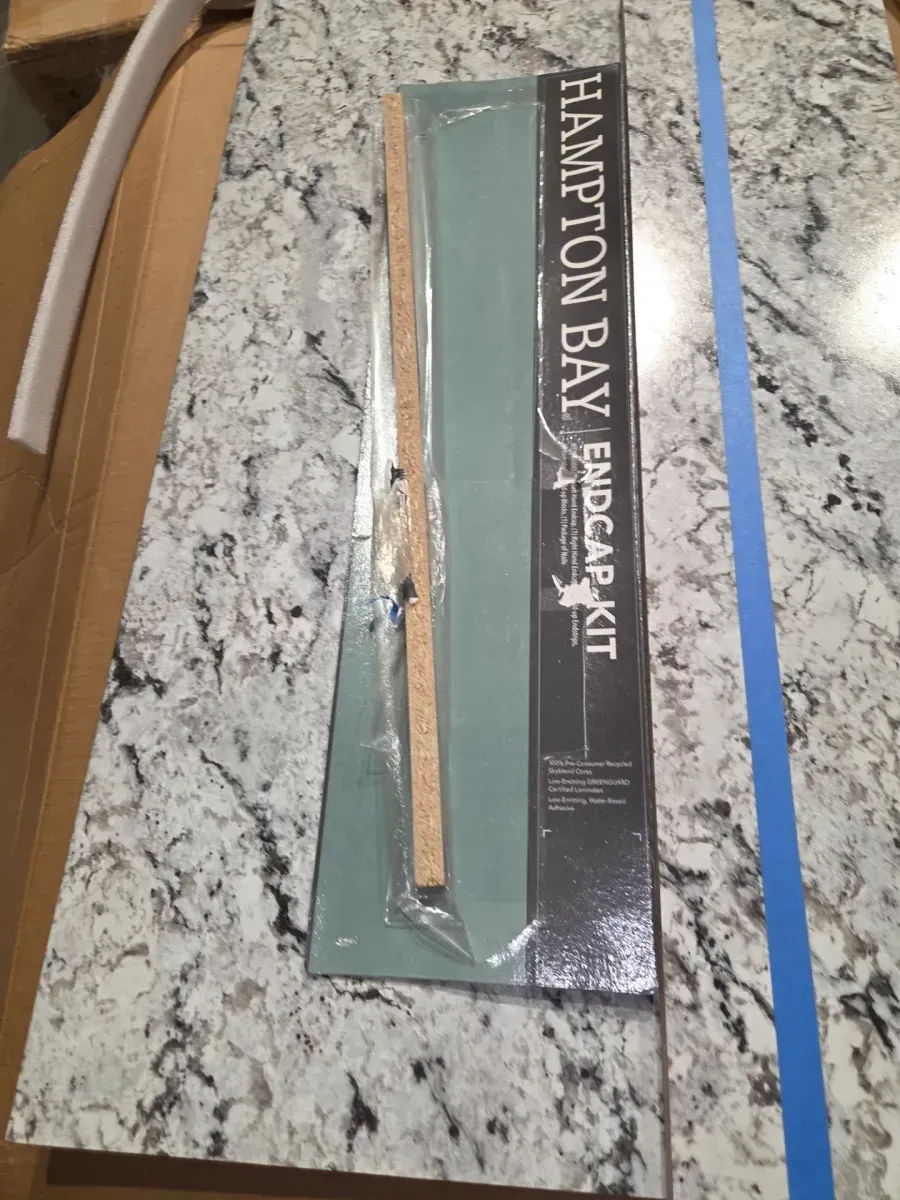 4 ft. Straight Laminate Countertop All-Inclusive Kit in Textured White Ice Granite with Eased Edge and Loose Backsplash - image 4