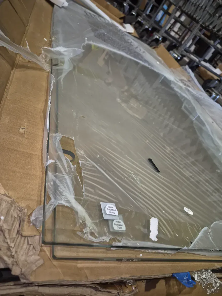 *** It is missing accessories*** 5-60 in. W x 63 in. H Sliding Frameless Tub Door in Brushed Nickel Finish with 5/16 in. Clear Tempered Glass - image 3