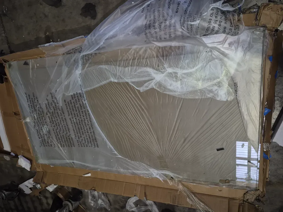 *** It is missing accessories*** 5-60 in. W x 63 in. H Sliding Frameless Tub Door in Brushed Nickel Finish with 5/16 in. Clear Tempered Glass - image 4