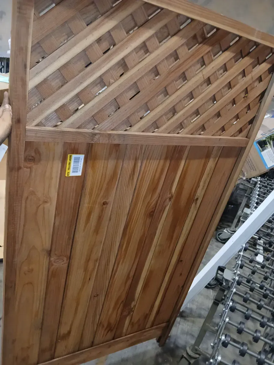 38. W 68. H Redwood Lattice Top Fence Gate - image 2