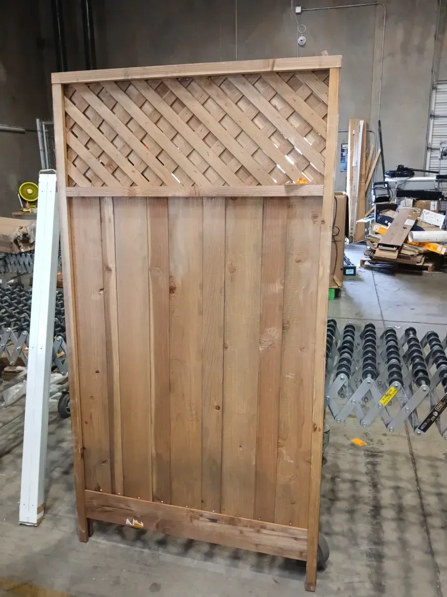 38. W 68. H Redwood Lattice Top Fence Gate - image 3