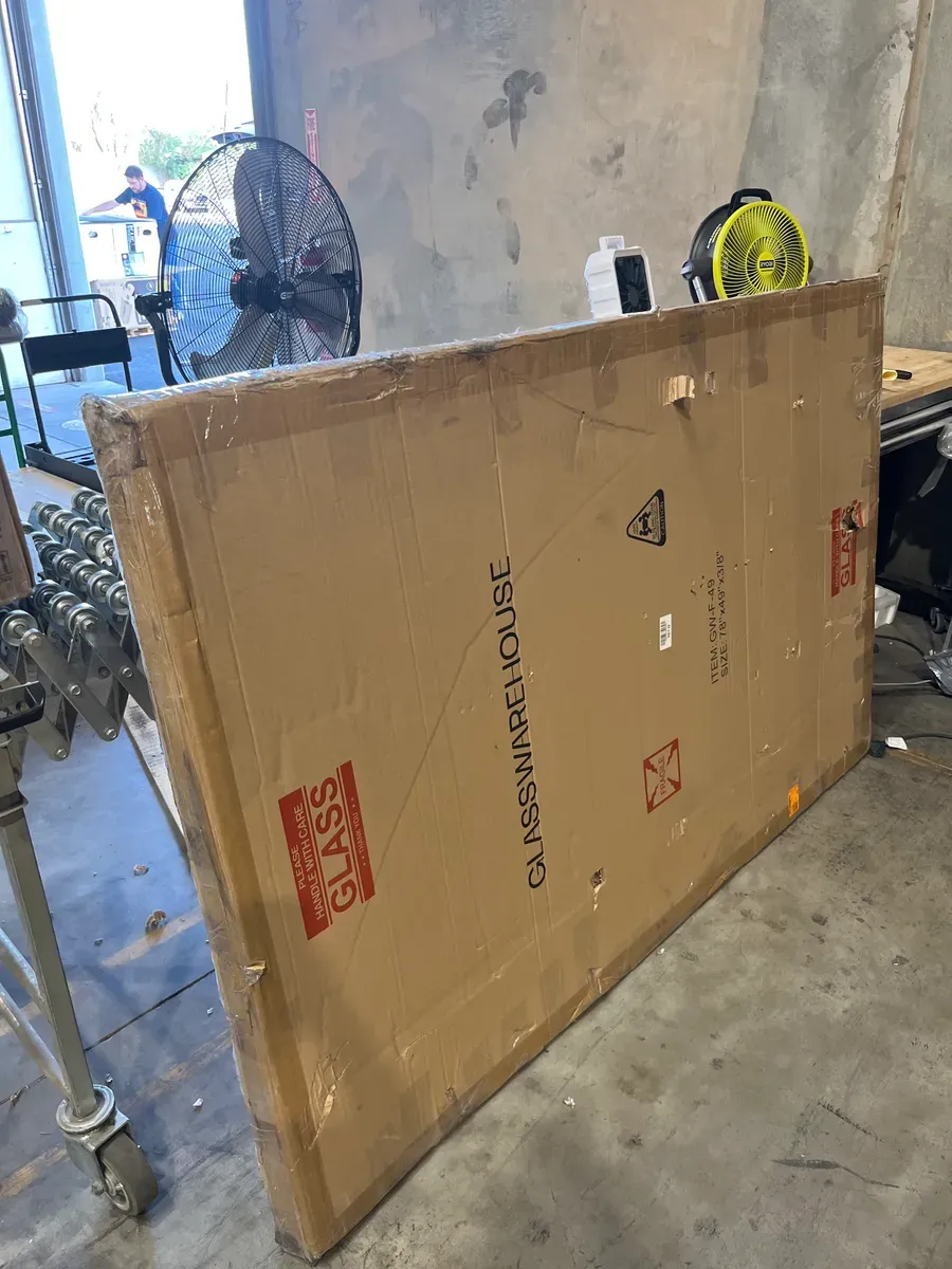 Vela 49 in. W x 78 in. H Frameless Fixed Single Panel Shower Door in Brushed Nickel Without Handle - image 3