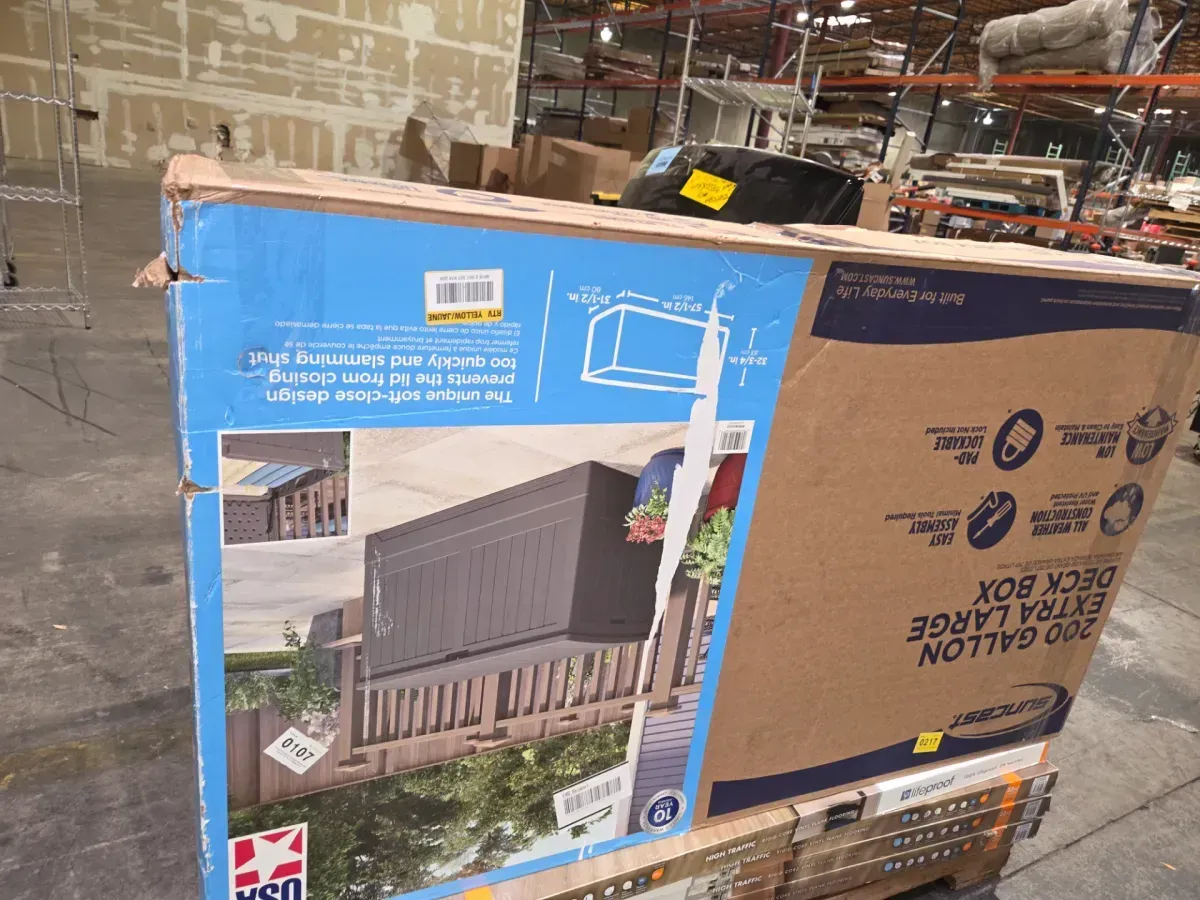 200 Gal. Stoney Gray Weather Resistant Plastic Resin Deck Box - image 5