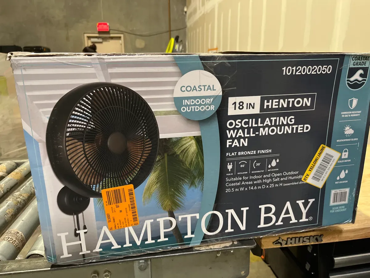 Henton 18 in. 3 Speed Oscillating High Velocity Flat Bronze Indoor/Outdoor Wall Mount Fan - image 3