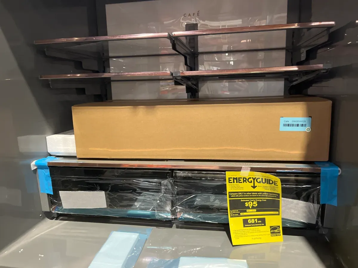 *** In one of the corners it is bent, it looks in very good condition ***28.7 Cu. Ft. 4-Door French Door Smart Refrigerator with Dual Dispense Auto Fill Pitcher – Matte White - image 1