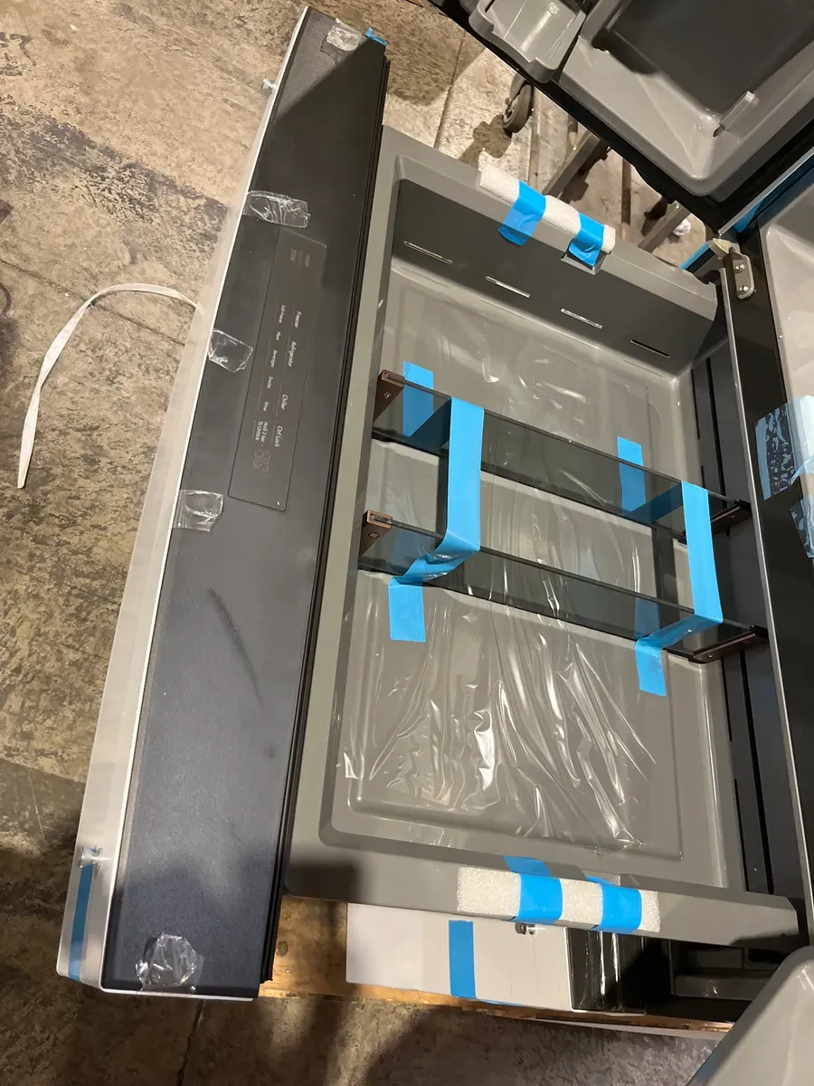 *** In one of the corners it is bent, it looks in very good condition ***28.7 Cu. Ft. 4-Door French Door Smart Refrigerator with Dual Dispense Auto Fill Pitcher – Matte White - image 4