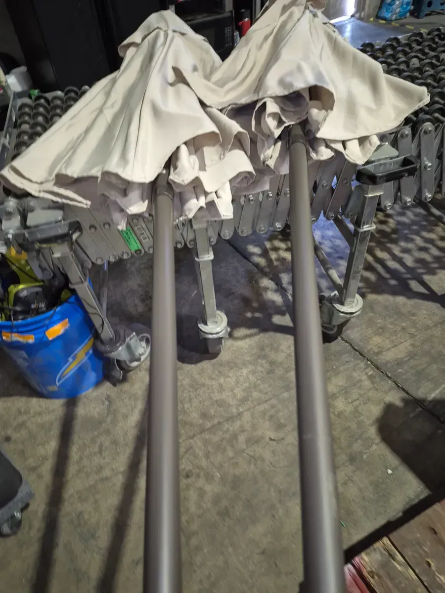 ( Pack of 2 umbrellas  )*** They lack the foundation.*** 7.5 ft. Steel Market Outdoor Patio Umbrella in Putty Beige - image 4