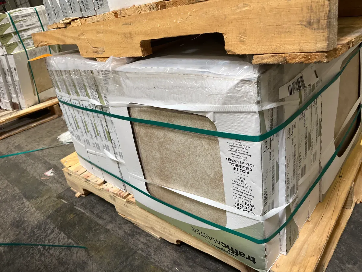 ***Pallet of 20 Cases(348.8 sq. ft./ case)***TrafficMaster Portland Stone Beige 18 in. x 18 in. Glazed Ceramic Floor and Wall Tile (17.44) - image 2