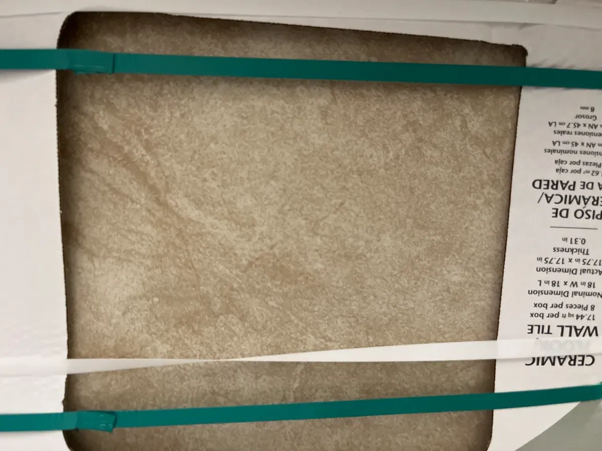 ***Pallet of 20 Cases(348.8 sq. ft./ case)***TrafficMaster Portland Stone Beige 18 in. x 18 in. Glazed Ceramic Floor and Wall Tile (17.44) - image 3