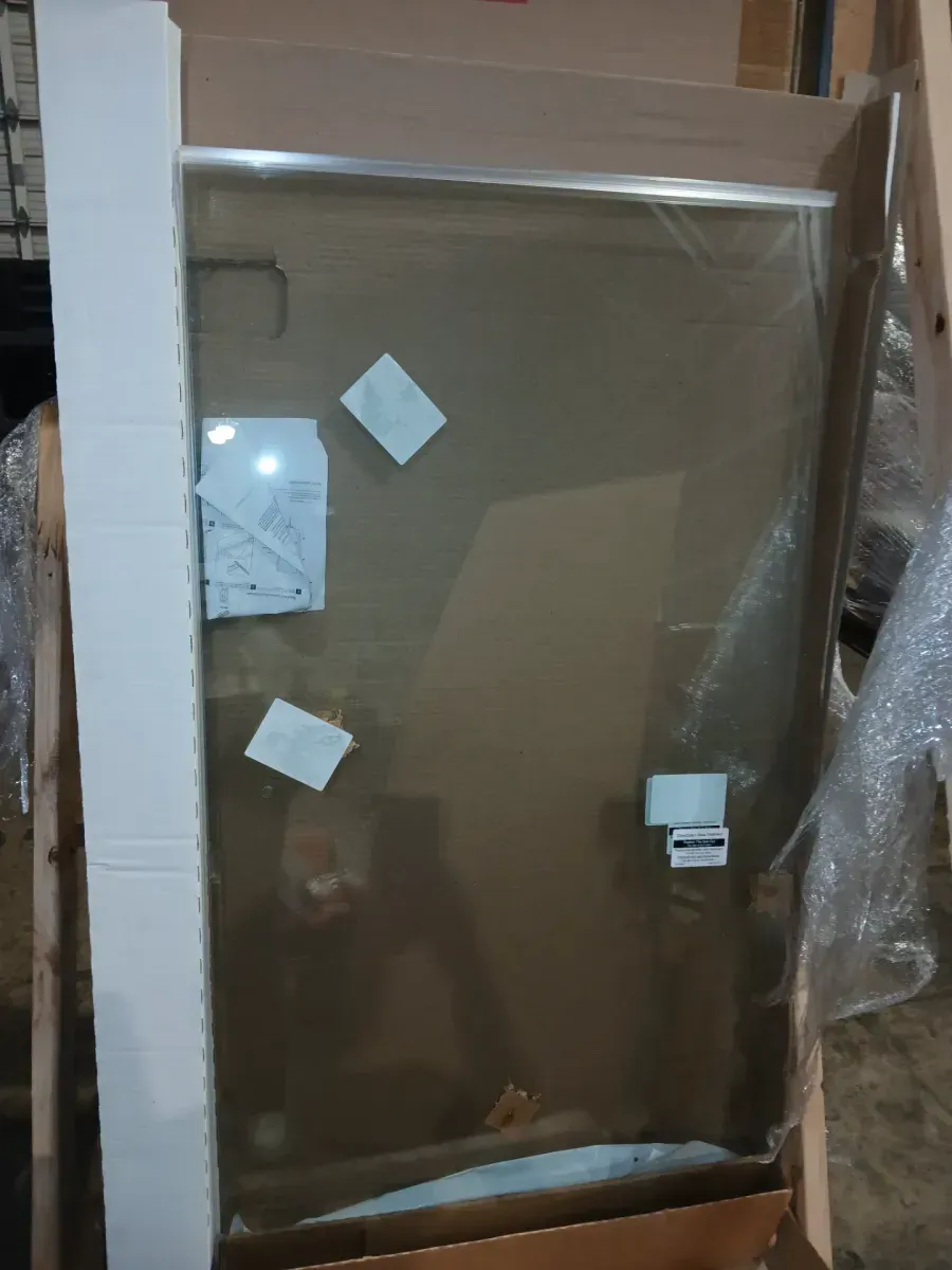 Lively 57-60 in. W x 58 in. H Frameless Sliding Tub Door in Matte Black with 1/4 in. Thick Crystal Clear Glass - image 2