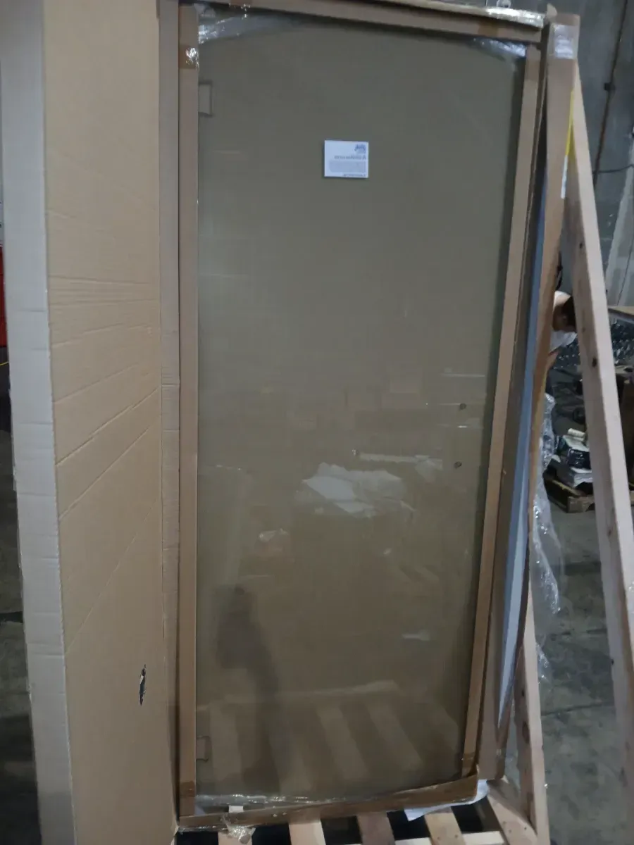 Illume 64.25 in. W x 58.25 in. H Wall Hinged Frameless Tub Door in Chrome with Clear Glass - image 3