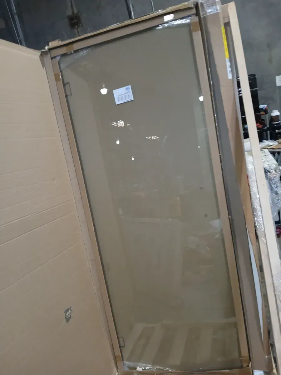 Illume 64.25 in. W x 58.25 in. H Wall Hinged Frameless Tub Door in Chrome with Clear Glass - image 4