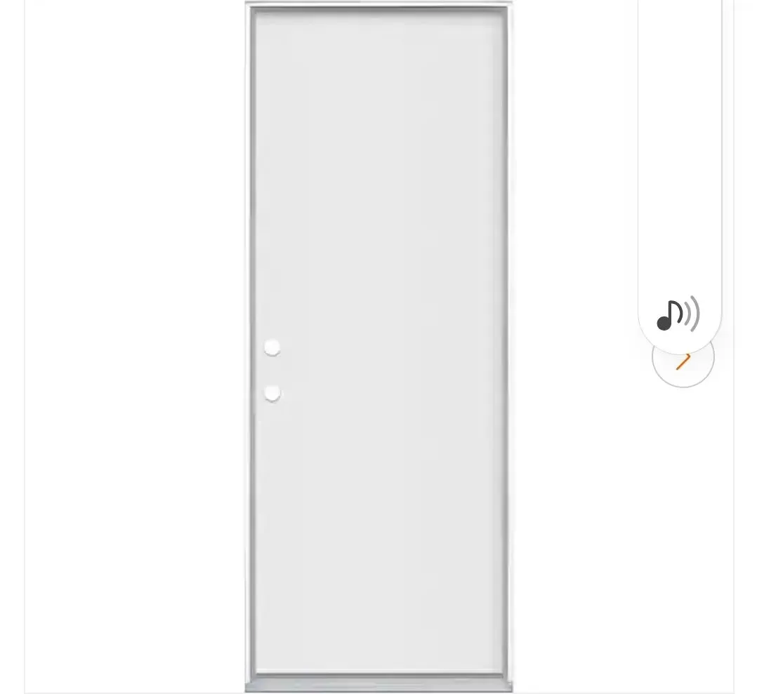 *** With frame *** Masonite 37/5 in. x 80 in. Premium Flush Right-Hand Inswing Primed Steel Prehung Front Exterior Door No Brickmold - image 1