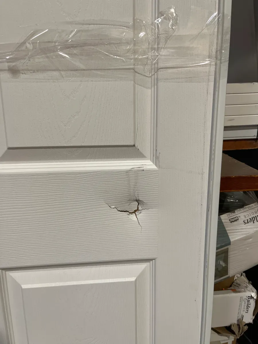 Contractors Wardrobe 72 in. x 81 in. Colonial White Prefinished Hardboard Panels Steel Framed Interior Sliding Door - image 6