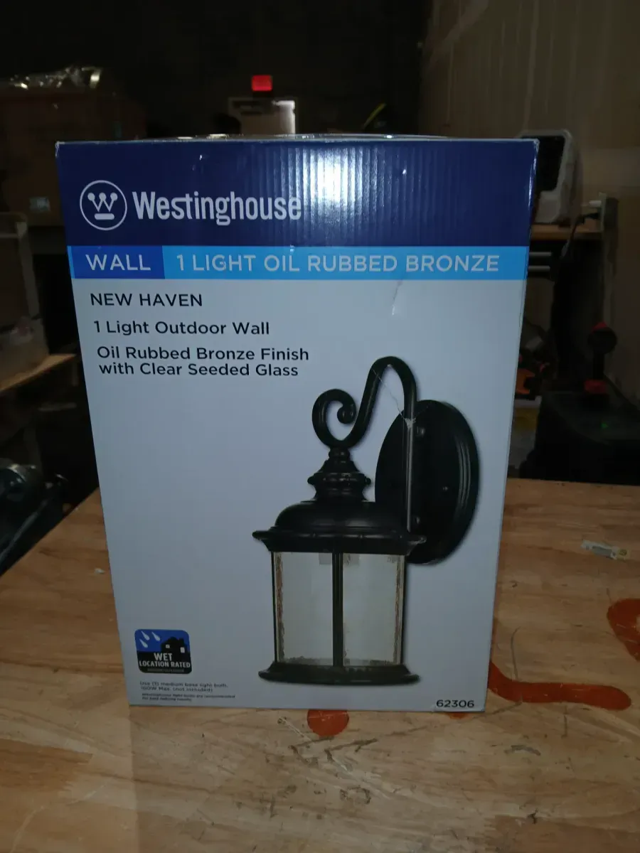 New Haven Wall-Mount 1-Light Outdoor Oil Rubbed Bronze Wall Lantern Sconce - image 5