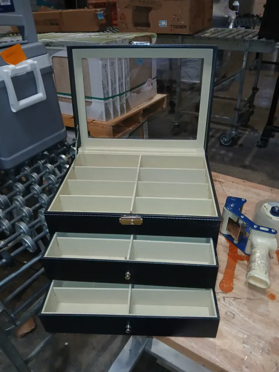 YIYIBYUS 24-Piece Black High PU Leather and Medium Density Fiberboard Large Eyeglass Sunglasses Glasses Display Case - image 2