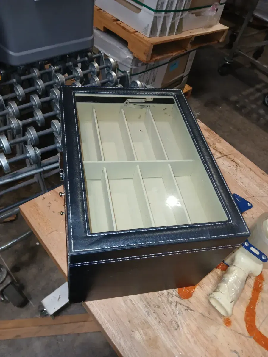 YIYIBYUS 24-Piece Black High PU Leather and Medium Density Fiberboard Large Eyeglass Sunglasses Glasses Display Case - image 3