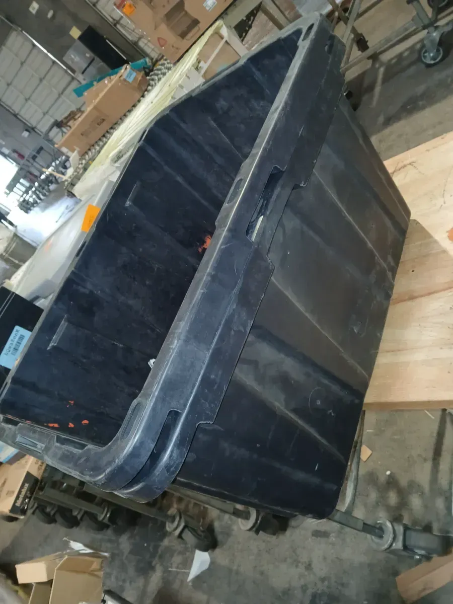 *** It is missing lid *** 27 Gal. Tough Storage Tote in Black and Yellow - image 2