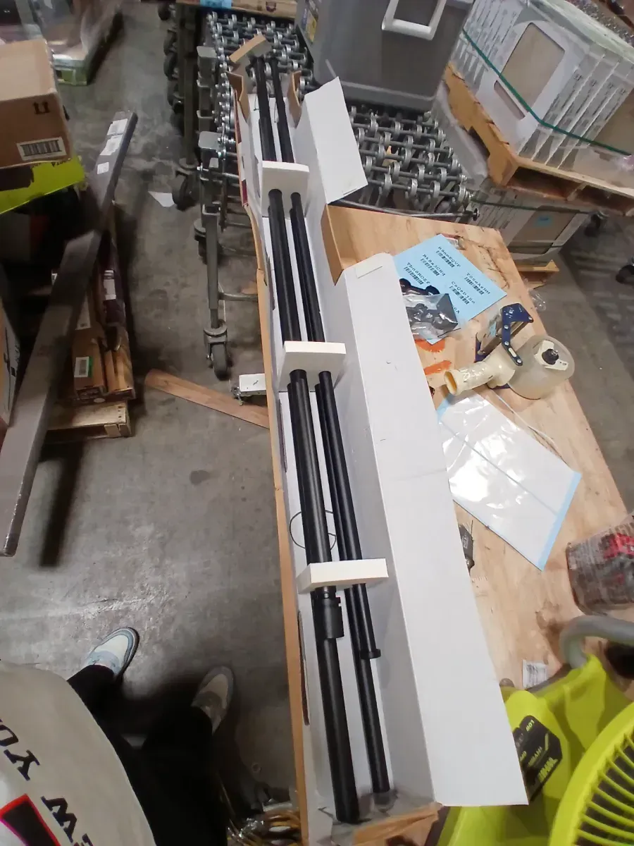 72-144 in. and 36-72 in. Telescoping 1 in Double Rod Kit in Matte Black with Elevated Cap Combo (2 Piece) - image 2