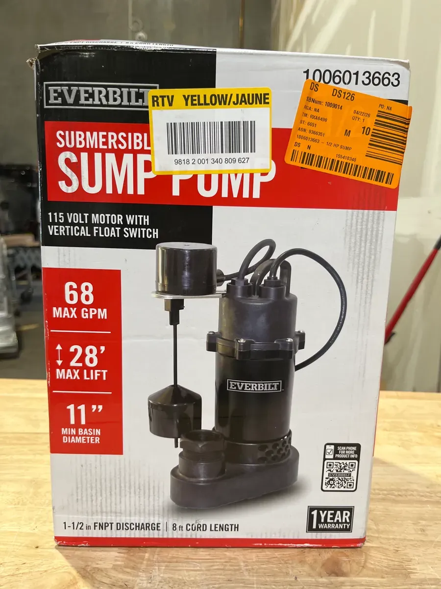 1/2 HP Aluminum Submersible Sump Pump Vertical Switch - image 3