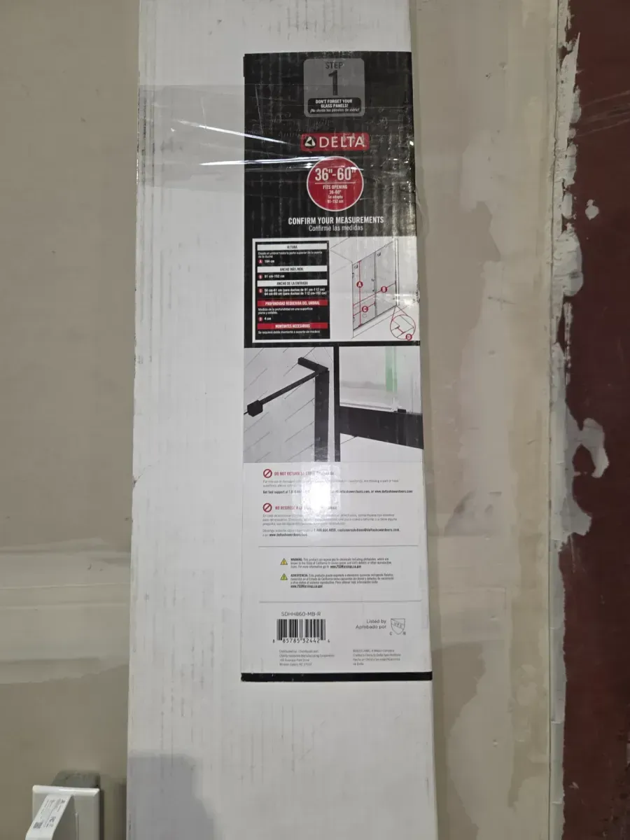 Delta Bridger Black Heavy Hinge Frameless Pivot Shower/Tub Hardware Assembly Kit - image 8