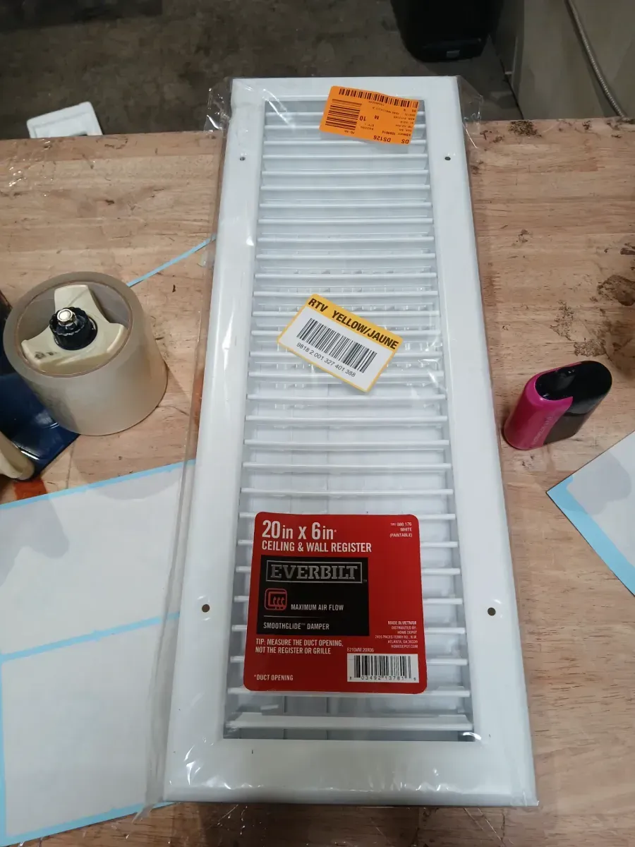 20 in. x 6 in. 1-Way Steel Adjustable Wall/Ceiling Register in White - image 2