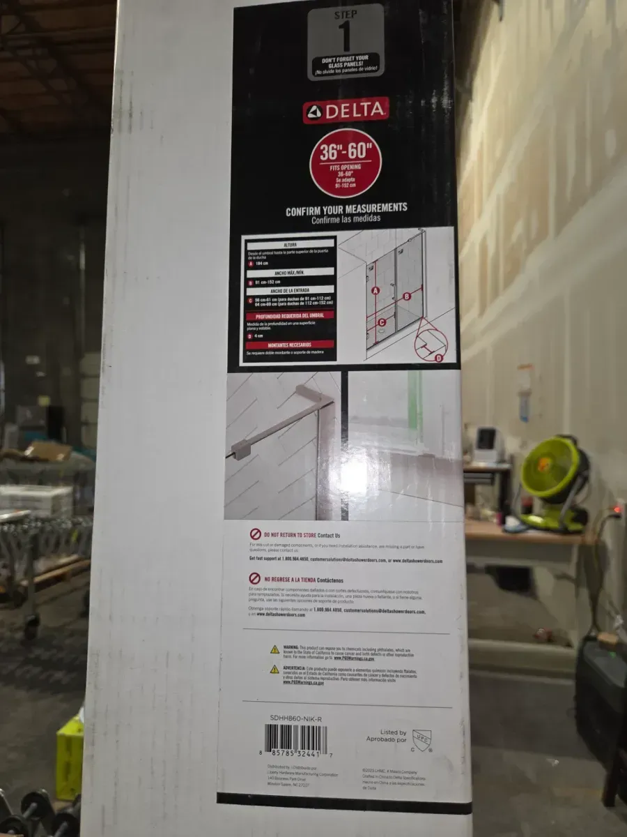 Delta Bridger Chrome Heavy Hinge Frameless Pivot Shower Hardware Assembly Kit - image 6