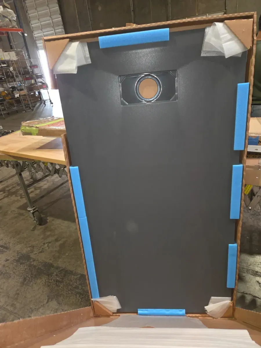 32 in. W x 60 in. L x 1.125 in. H Alcove Solid Composite Stone Shower Pan Base with L/R Drain in Graphite Sand - image 3