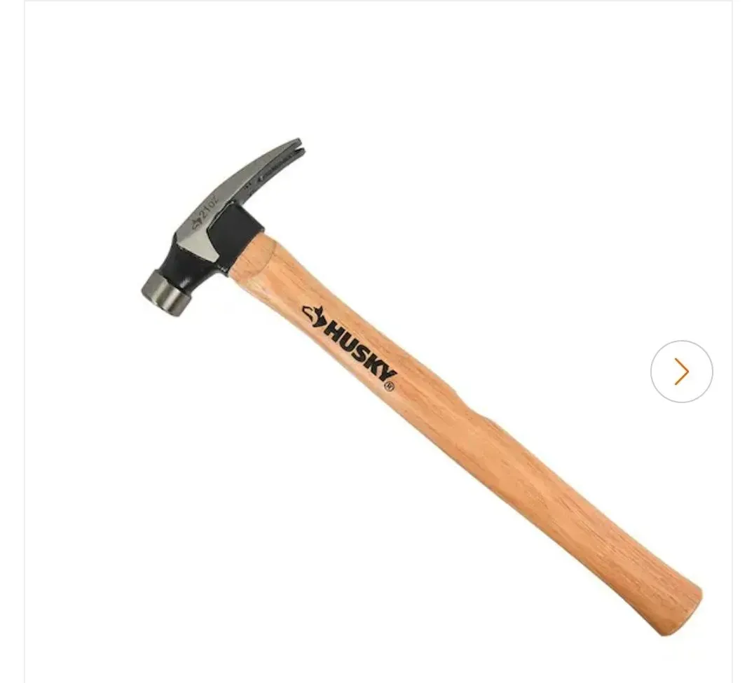 Husky 21 oz. Wood Milled Face with 17.7 in. Hickory Framing Hammer - image 1