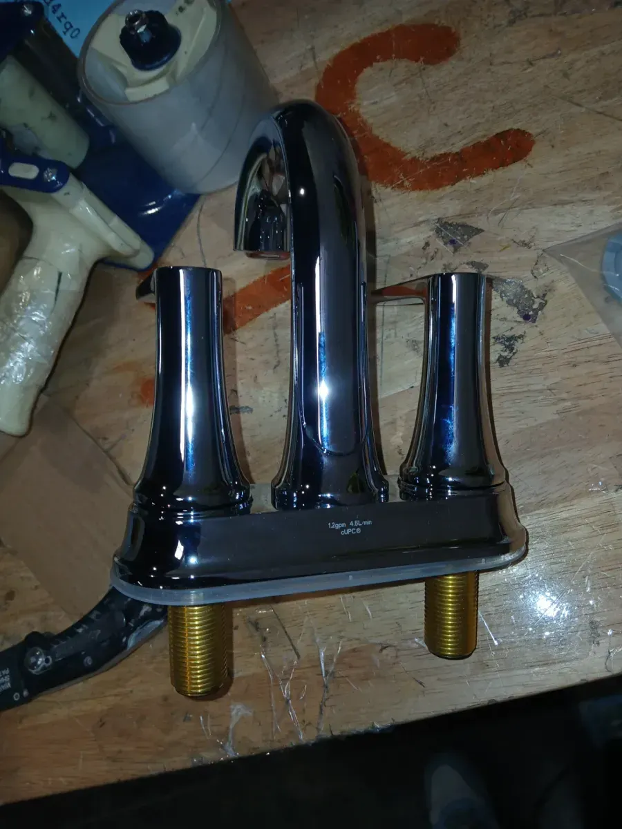 Becklow 4 in. Centerset Double Handle Bathroom Faucet with Drain Kit Included in Polished Chrome  - image 3