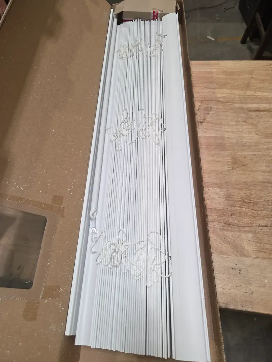 White Cordless Faux Wood Blinds for Windows with 2 in. Slats - 32 in. W x 64 in. L (Actual Size 31.5 in. W x 64 in. L) - image 2