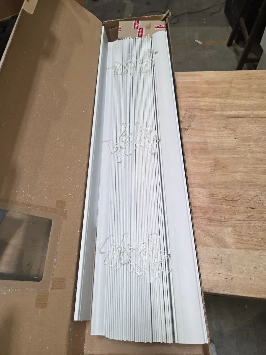 White Cordless Faux Wood Blinds for Windows with 2 in. Slats - 32 in. W x 64 in. L (Actual Size 31.5 in. W x 64 in. L) - image 4