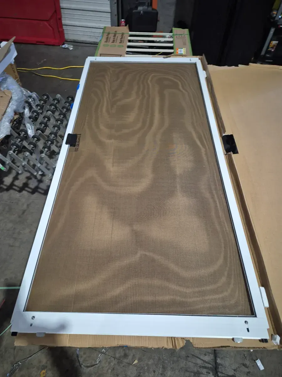 36 in. x 77 in. Adjustable Fit White Steel Sliding Patio Screen Door - image 3