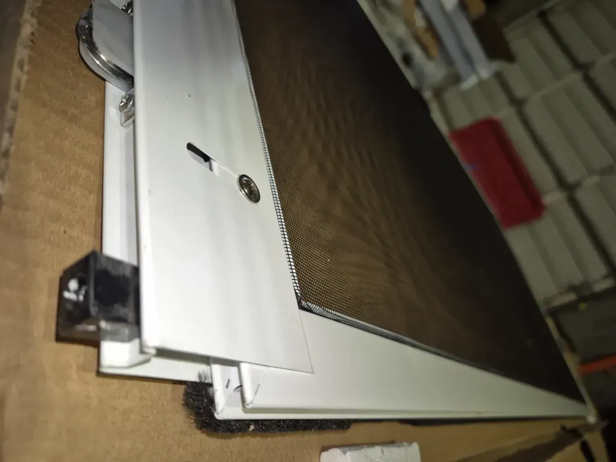 36 in. x 77 in. Adjustable Fit White Steel Sliding Patio Screen Door - image 4