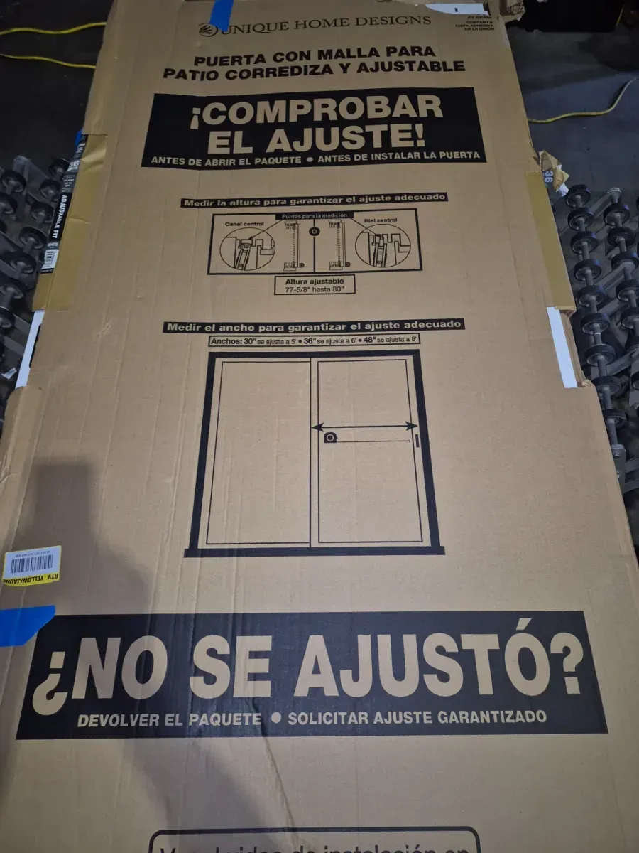 36 in. x 77 in. Adjustable Fit White Steel Sliding Patio Screen Door - image 5