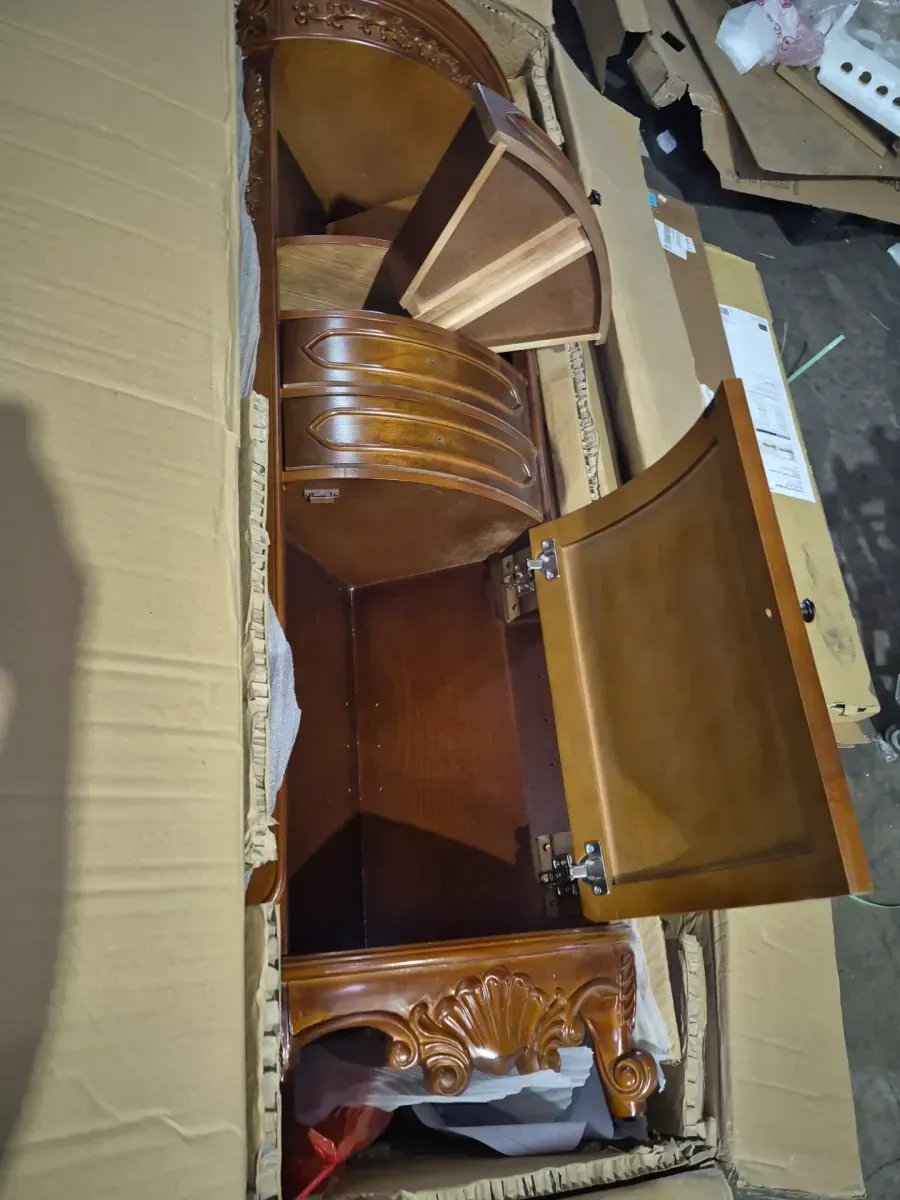 Winslow 22 in. W x 14 in. D x 68 in. H Brown Freestanding Linen Cabinet - image 3