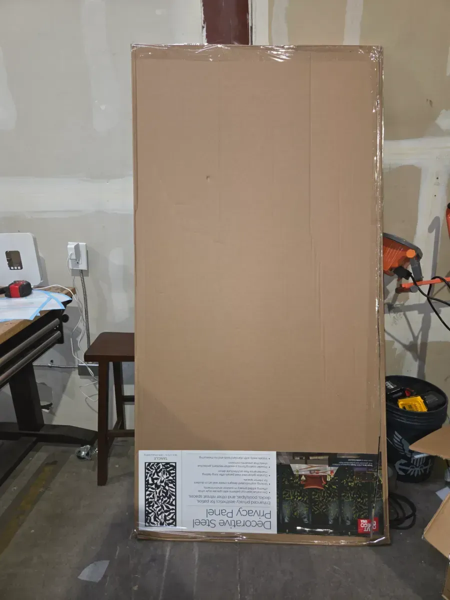 Tangle 3 ft. x 6 ft. Powder Coated Steel Decorative Screen Panel in Black with 6-Screws - image 4