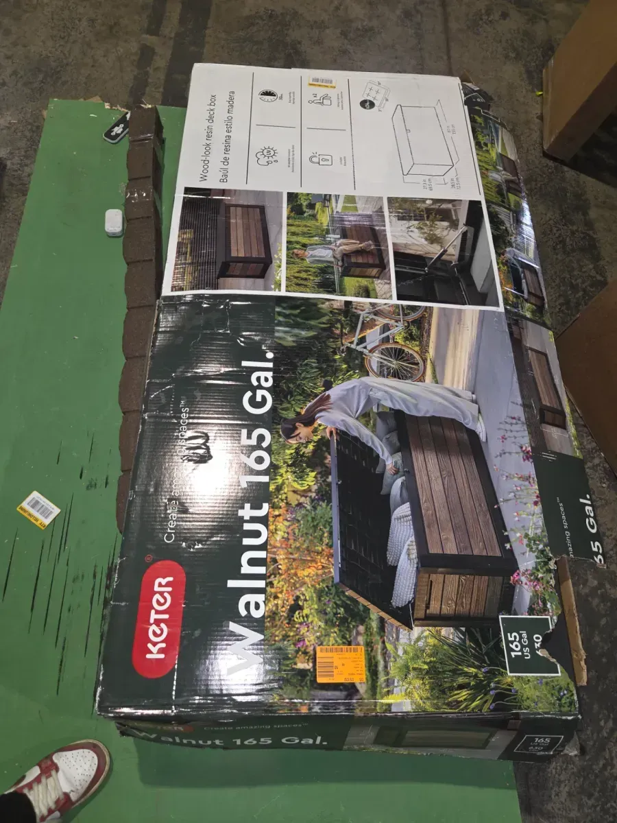 Signature 165 Gal. Weather Resistant Plastic Resin Deck Box in Walnut Brown - image 6