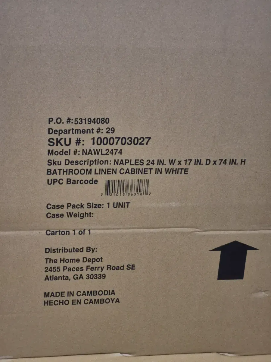 Naples 24 in. W x 17 in. D x 74 in. H White Freestanding Linen Cabinet - image 2