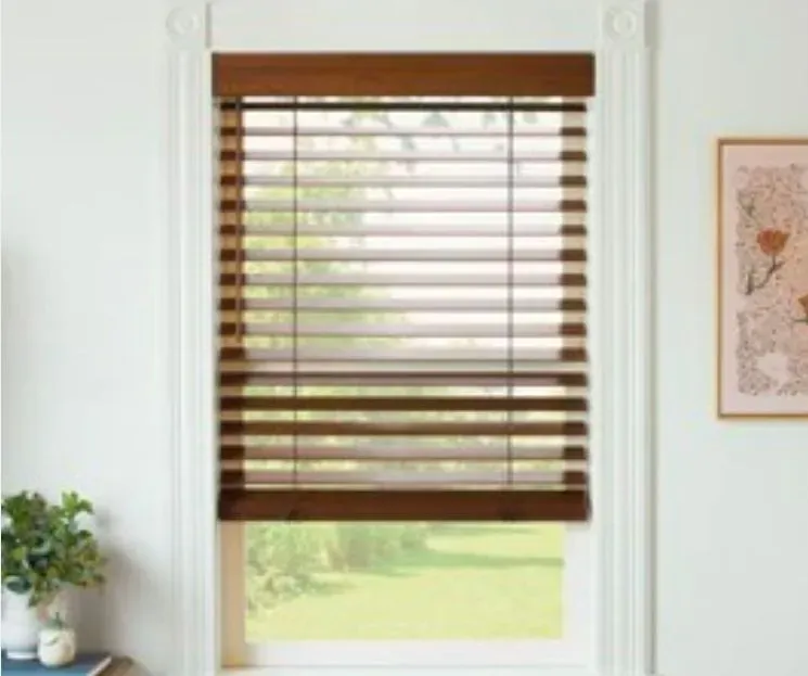 47 In. Cordless Wood Blinds Brown  - image 1